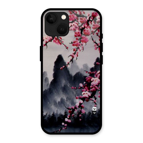 Hills And Blossoms Glass Back Case for iPhone 13