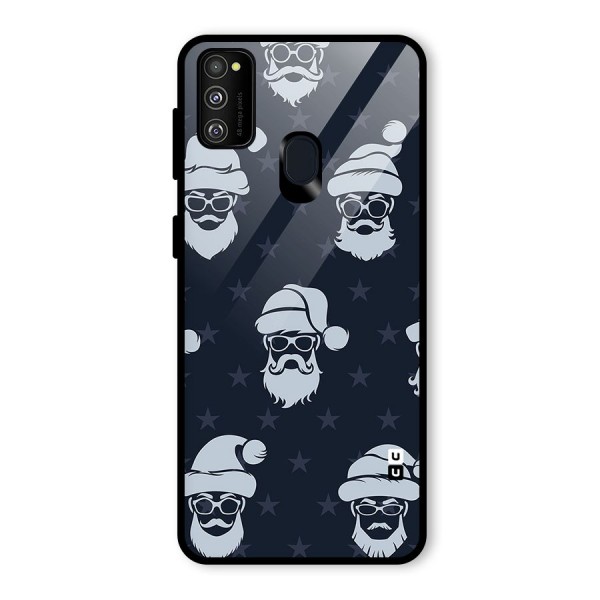 Hipster Santa Glass Back Case for Galaxy M21