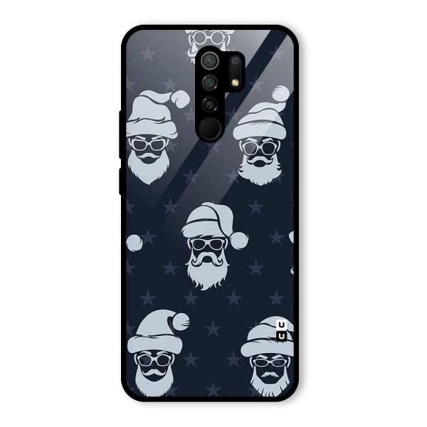 Hipster Santa Glass Back Case for Redmi 9 Prime