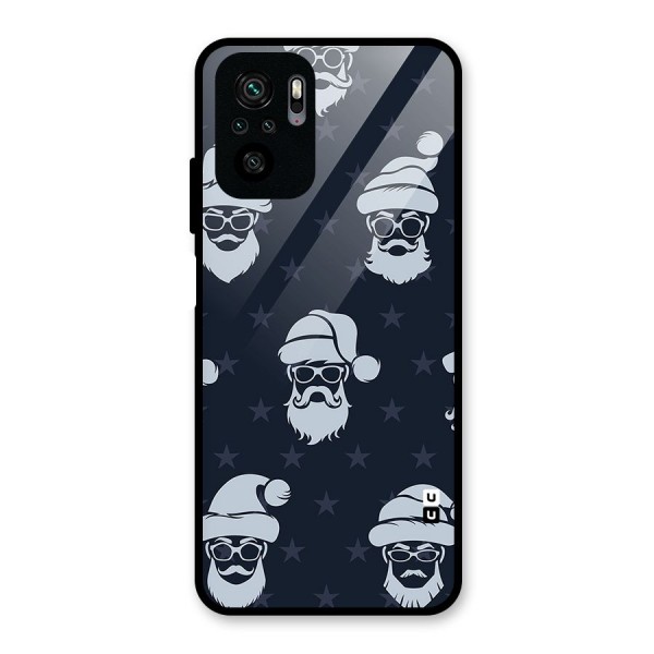 Hipster Santa Glass Back Case for Redmi Note 10