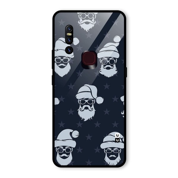 Hipster Santa Glass Back Case for Vivo V15