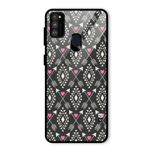 Hit Arrow Love Glass Back Case for Galaxy M21