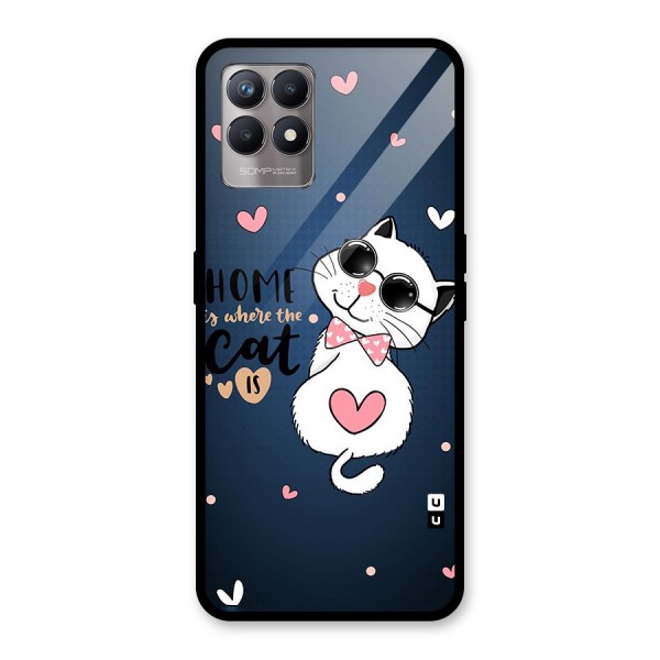 Home Where Cat Glass Back Case for Realme 8i