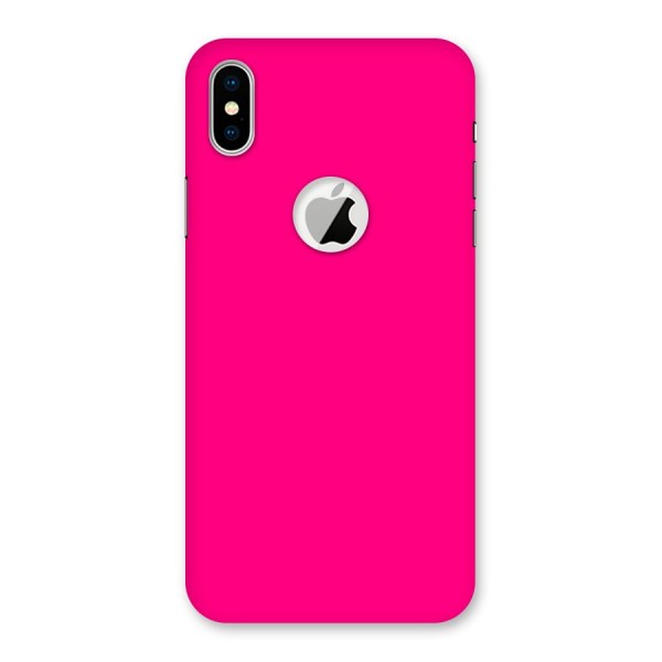 Hot Pink Back Case for iPhone XS Logo Cut