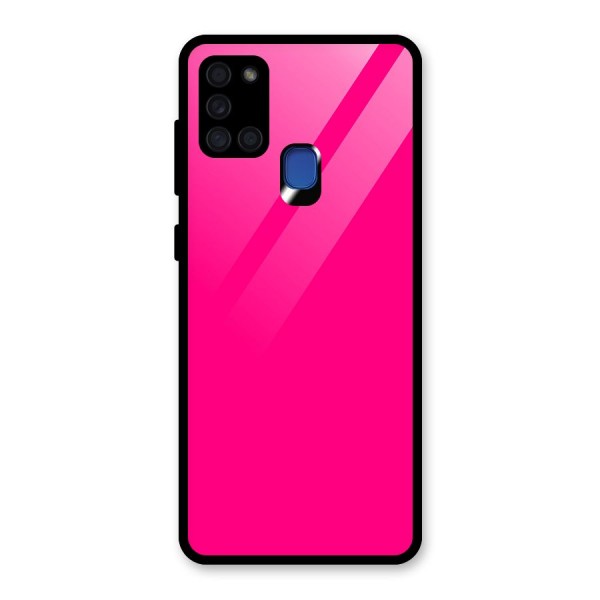 Hot Pink Glass Back Case for Galaxy A21s