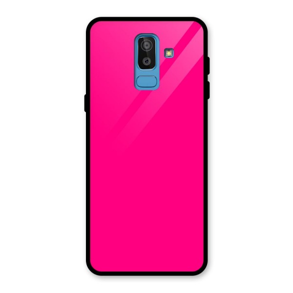 Hot Pink Glass Back Case for Galaxy J8