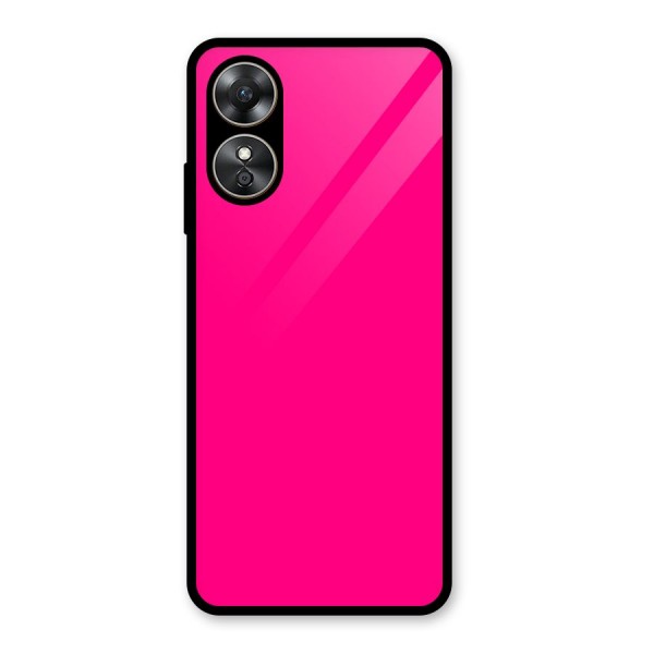 Hot Pink Glass Back Case for Oppo A17