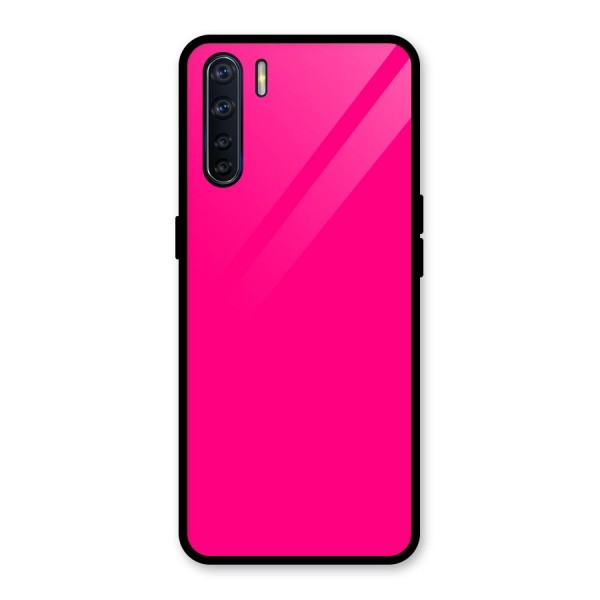 Hot Pink Glass Back Case for Oppo F15