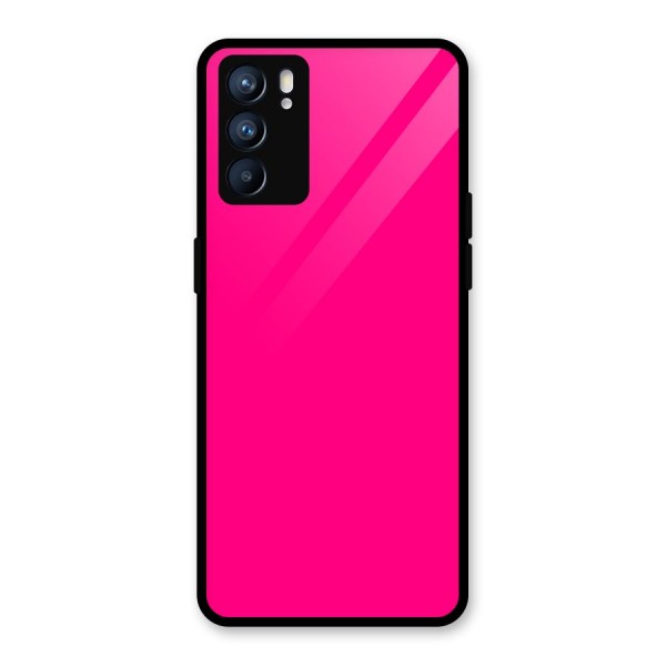 Hot Pink Glass Back Case for Oppo Reno6 5G