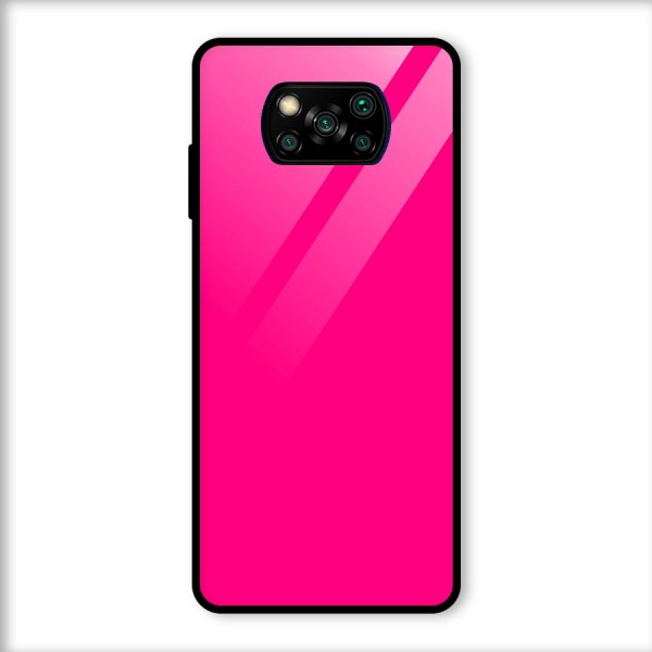 Hot Pink Glass Back Case for Poco X3