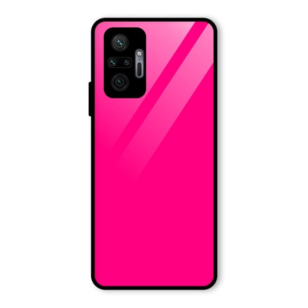 Hot Pink Glass Back Case for Redmi Note 10 Pro