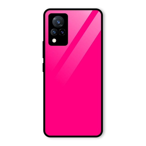 Hot Pink Glass Back Case for Vivo V21 5G