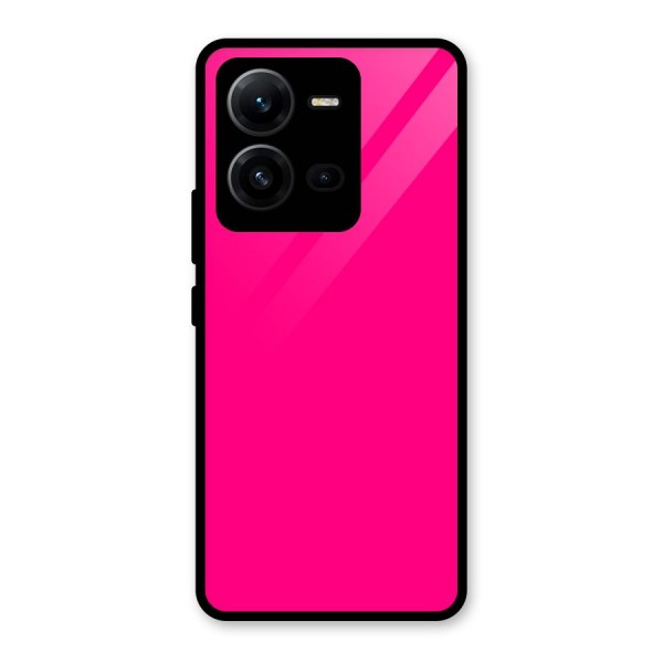 Hot Pink Glass Back Case for Vivo V25