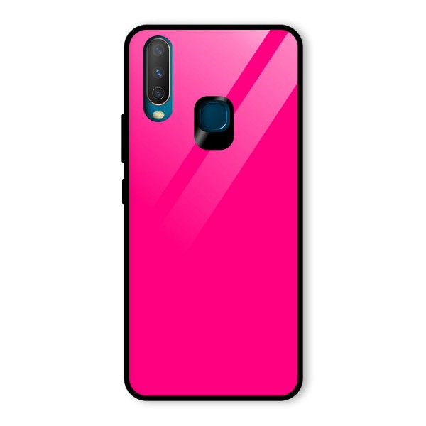 Hot Pink Glass Back Case for Vivo Y12