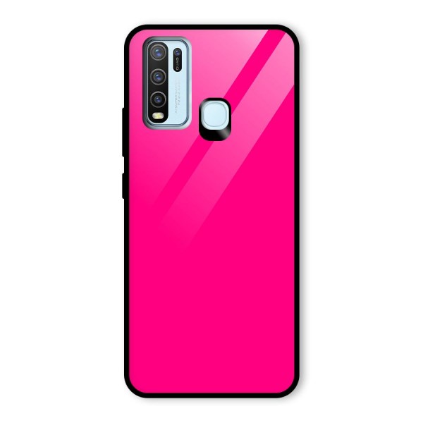 Hot Pink Glass Back Case for Vivo Y30