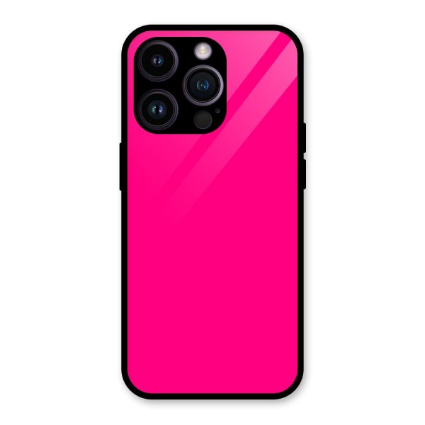 Hot Pink Glass Back Case for iPhone 14 Pro