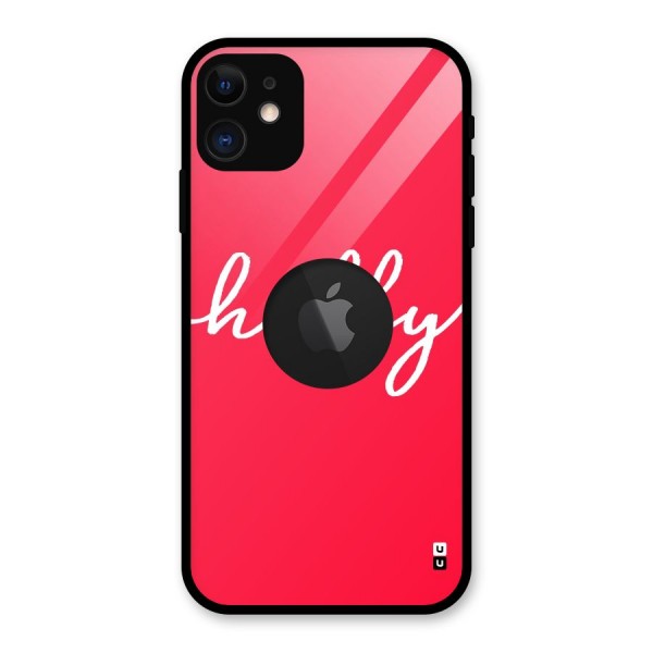 Hubby Glass Back Case for iPhone 11 Logo Cut