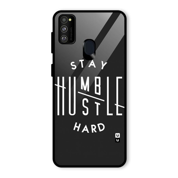 Hustle Hard Glass Back Case for Galaxy M21