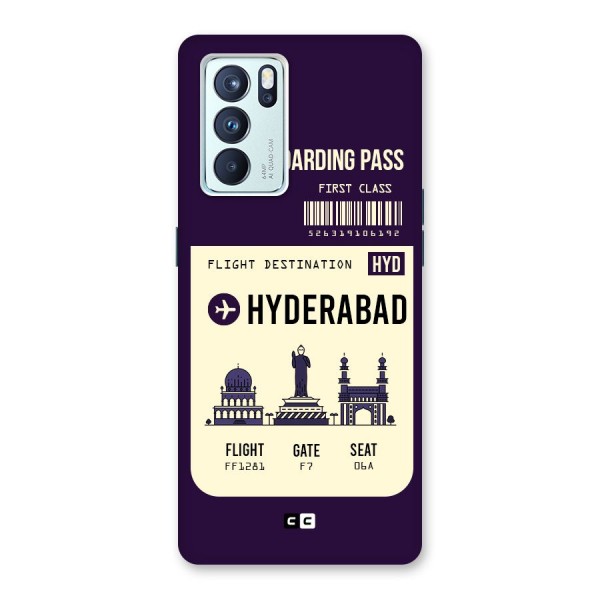 Hyderabad Boarding Pass Back Case for Oppo Reno6 Pro 5G