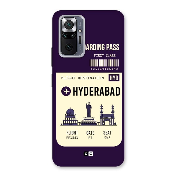 Hyderabad Boarding Pass Back Case for Redmi Note 10 Pro