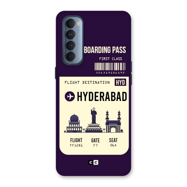 Hyderabad Boarding Pass Back Case for Reno4 Pro