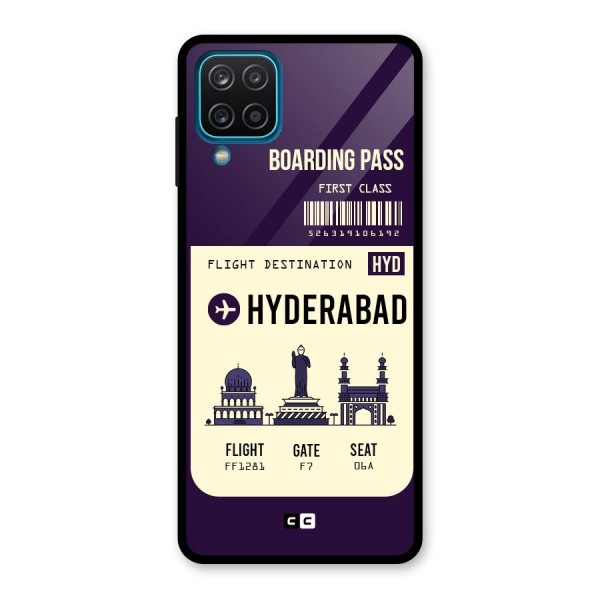 Hyderabad Boarding Pass Glass Back Case for Galaxy A12