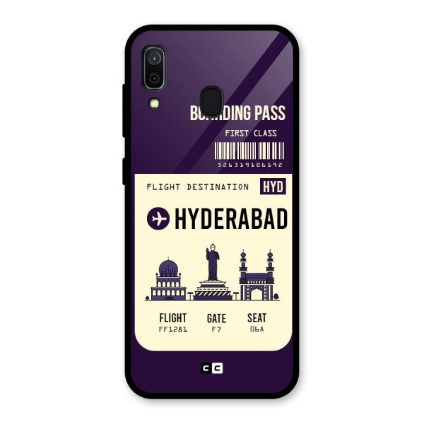 Hyderabad Boarding Pass Glass Back Case for Galaxy A30