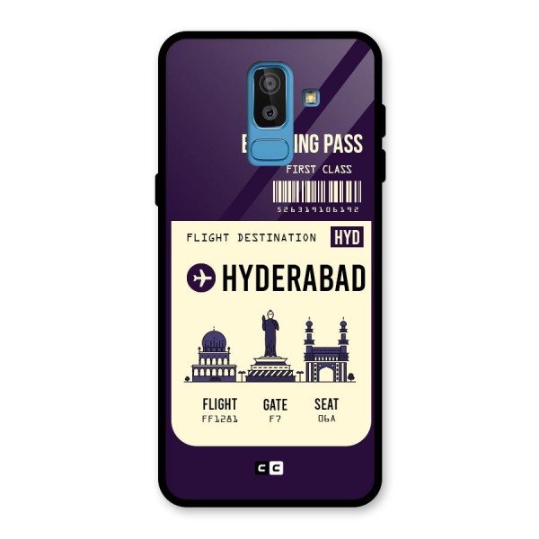 Hyderabad Boarding Pass Glass Back Case for Galaxy J8