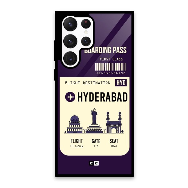 Hyderabad Boarding Pass Glass Back Case for Galaxy S22 Ultra 5G