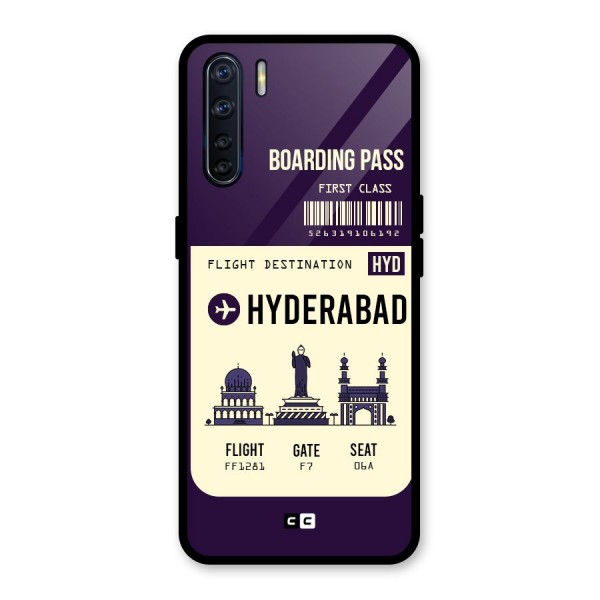 Hyderabad Boarding Pass Glass Back Case for Oppo F15