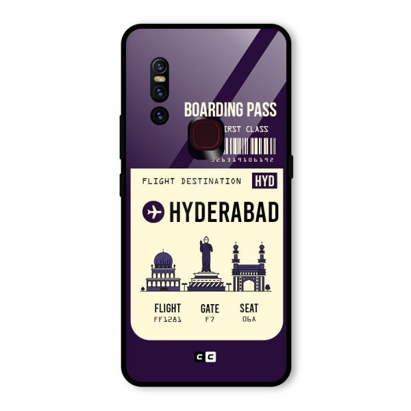 Hyderabad Boarding Pass Glass Back Case for Vivo V15