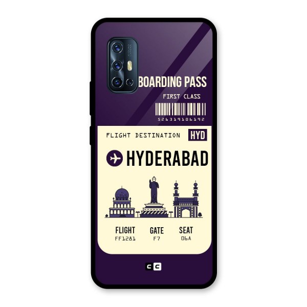 Hyderabad Boarding Pass Glass Back Case for Vivo V17