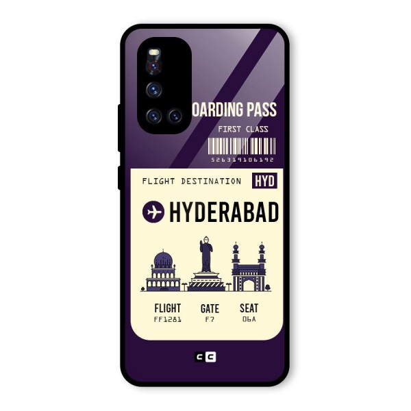 Hyderabad Boarding Pass Glass Back Case for Vivo V19