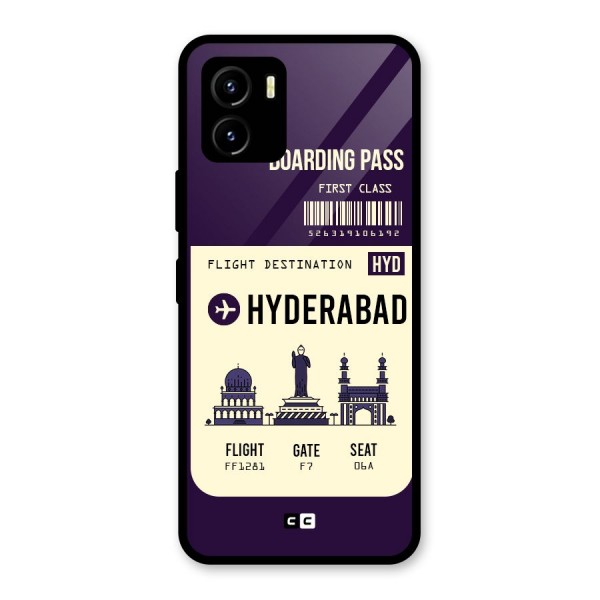 Hyderabad Boarding Pass Glass Back Case for Vivo Y15s