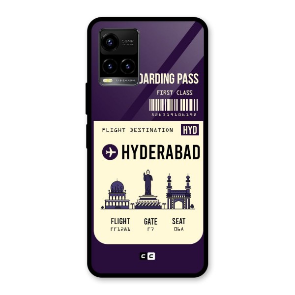 Hyderabad Boarding Pass Glass Back Case for Vivo Y21A