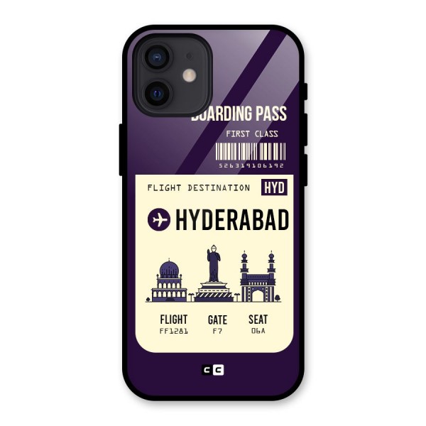 Hyderabad Boarding Pass Glass Back Case for iPhone 12