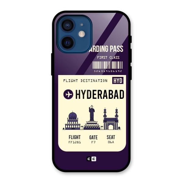 Hyderabad Boarding Pass Glass Back Case for iPhone 12 Mini
