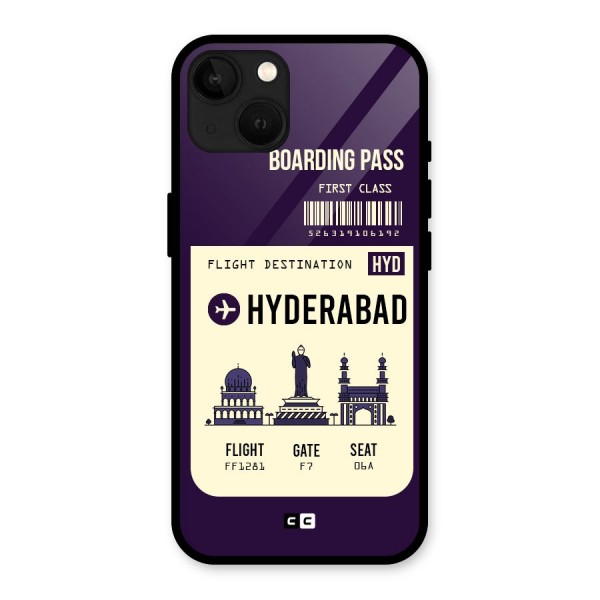 Hyderabad Boarding Pass Glass Back Case for iPhone 13