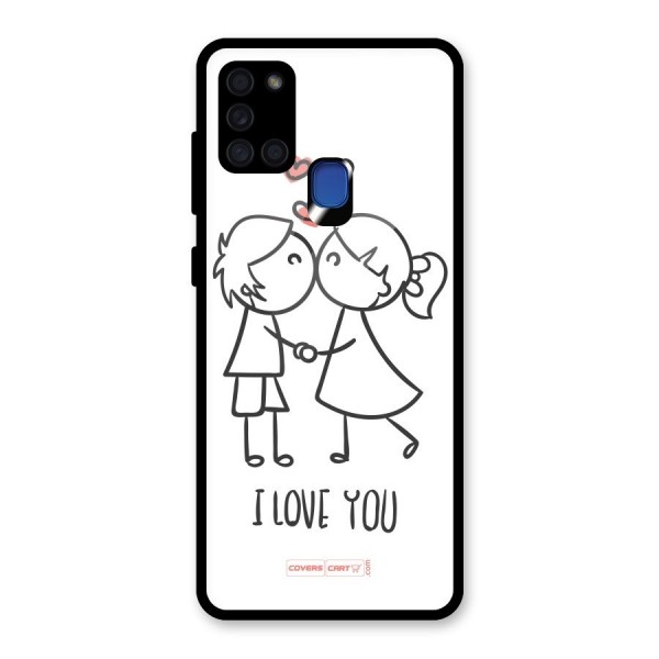 I Love You Glass Back Case for Galaxy A21s