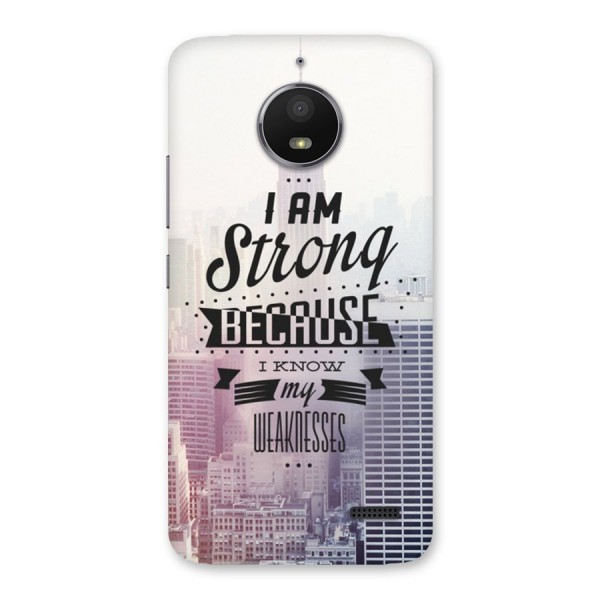 I am Strong Back Case for Moto E4