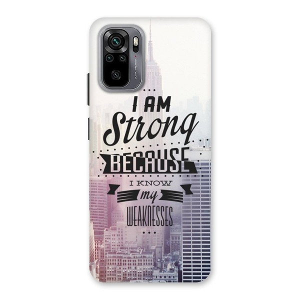 I am Strong Back Case for Redmi Note 10