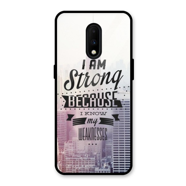 I am Strong Glass Back Case for OnePlus 7