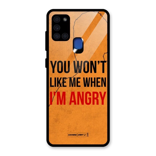 I m Angry Glass Back Case for Galaxy A21s