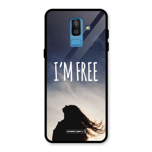 I m Free Glass Back Case for Galaxy J8