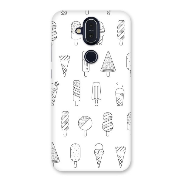 Ice Cream Lines Back Case for Nokia 8.1