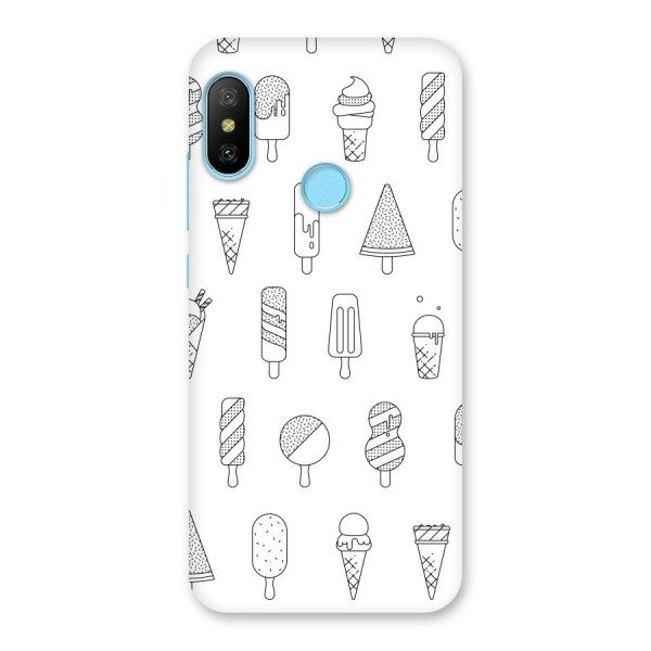 Ice Cream Lines Back Case for Redmi 6 Pro