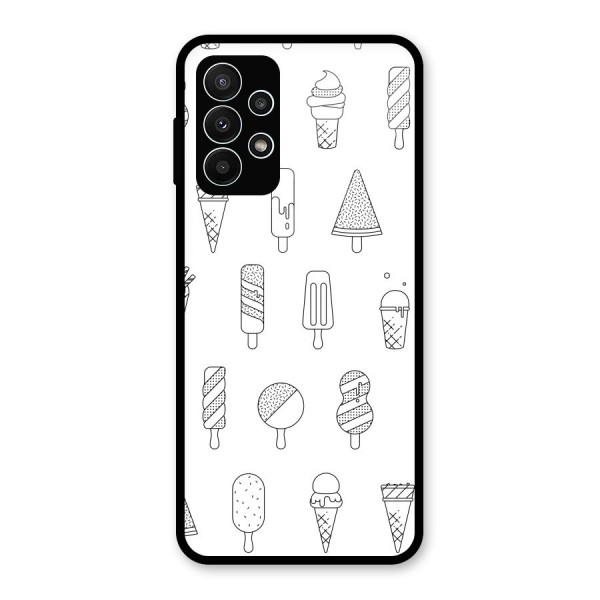 Ice Cream Lines Glass Back Case for Galaxy A23