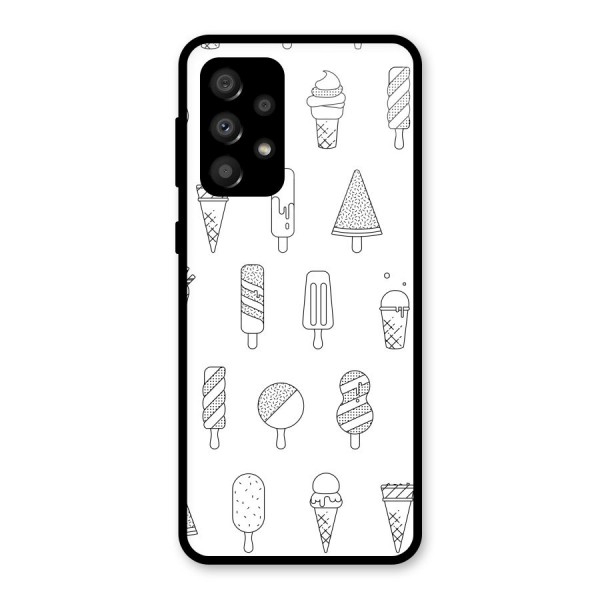 Ice Cream Lines Glass Back Case for Galaxy A32