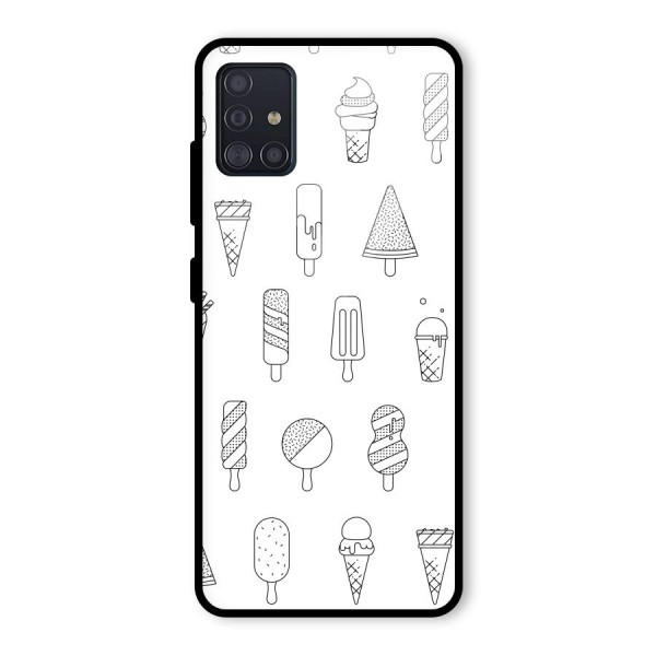 Ice Cream Lines Glass Back Case for Galaxy A51