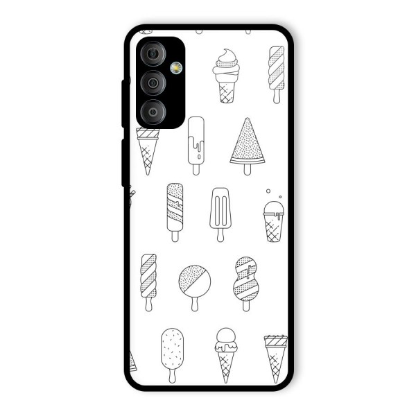 Ice Cream Lines Glass Back Case for Galaxy F23